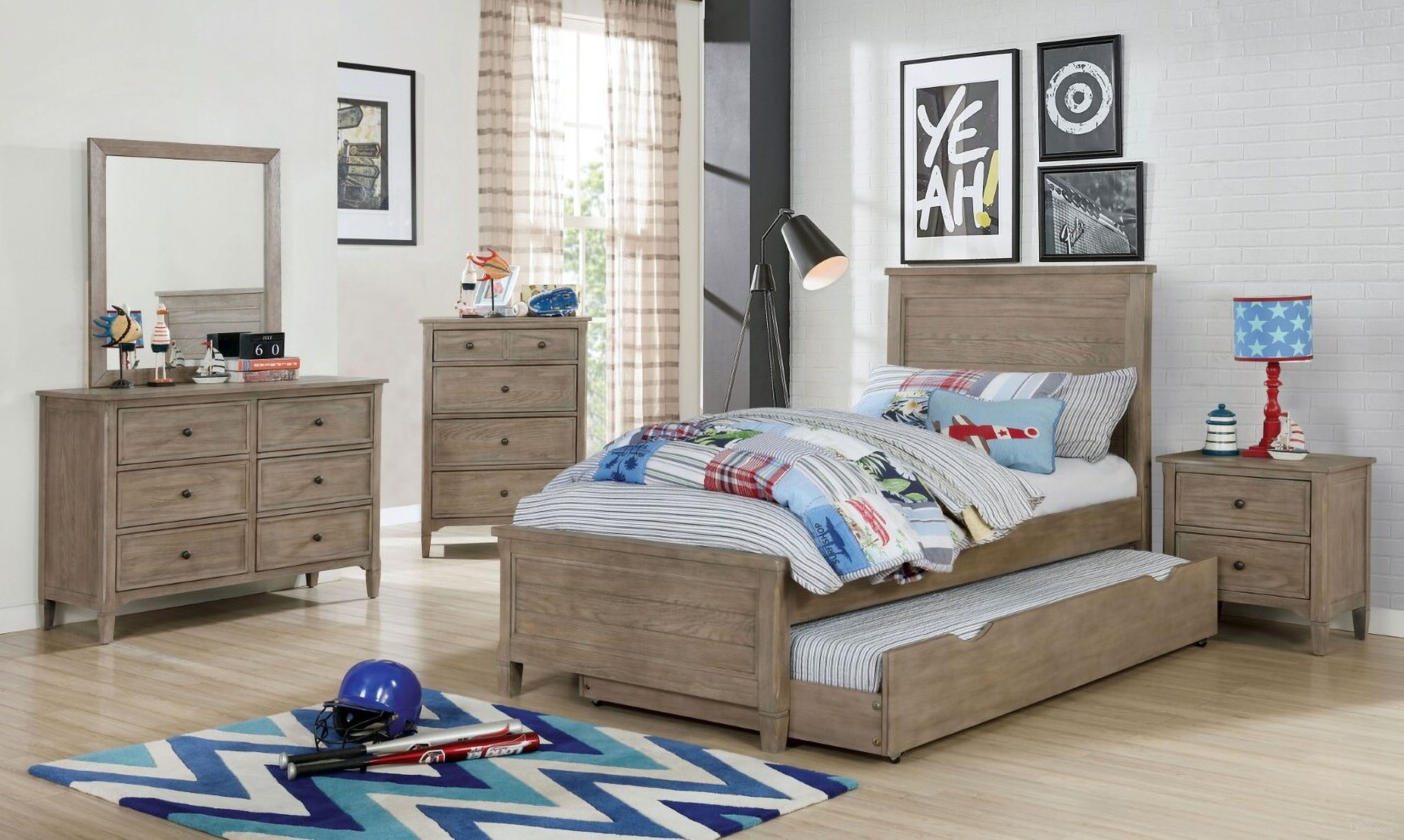 The appearance of Vevey Twin Bed In Gray designed by Furniture of America in the transitional interior design. This gray piece of furniture was selected by 1StopBedrooms from Vevey Collection to add a touch of cosiness and style into your home. Sku: FOA7175T-HB;FOA7175T-FB;FOA7175T-R. Bed Type: Platform Bed. Material: Wood. Bed Size: Twin.