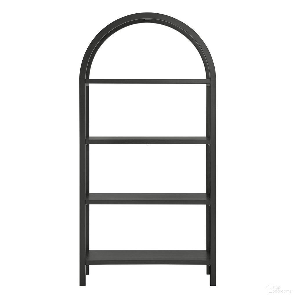 The appearance of Vexley 72 Inch Large Arched Bookshelf In Black designed by Modway in the modern / contemporary interior design. This black piece of furniture was selected by 1StopBedrooms from Vexley Collection to add a touch of cosiness and style into your home. Sku: EEI-7318-BLK. Material: Solid Wood.