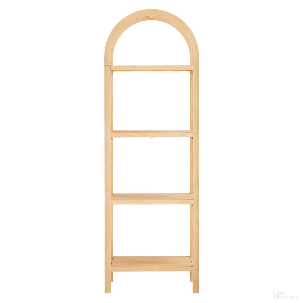 Vexley 72 Inch Tall Narrow Arched Bookshelf In Natural