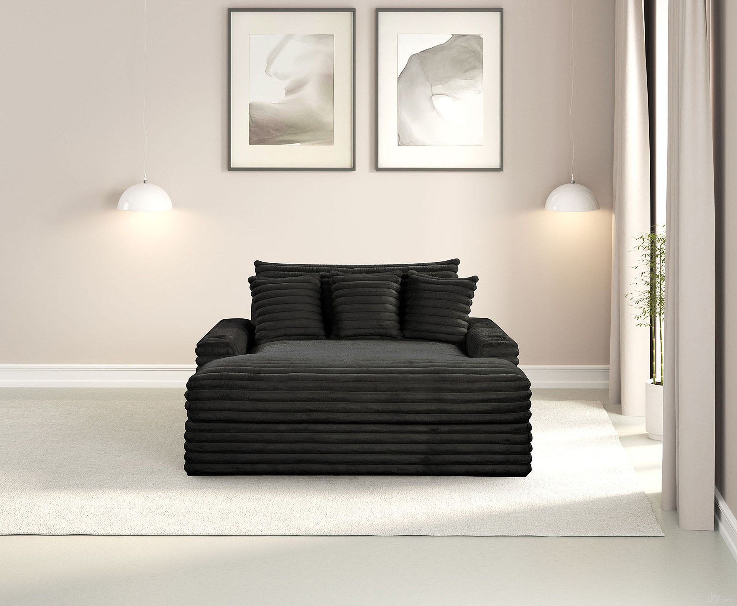 The appearance of Veyrier 2 Arm Chaise In Black designed by Furniture of America in the modern / contemporary interior design. This black piece of furniture was selected by 1StopBedrooms from Veyrier Collection to add a touch of cosiness and style into your home. Sku: FM6901BK-CE. Material: Fabric.