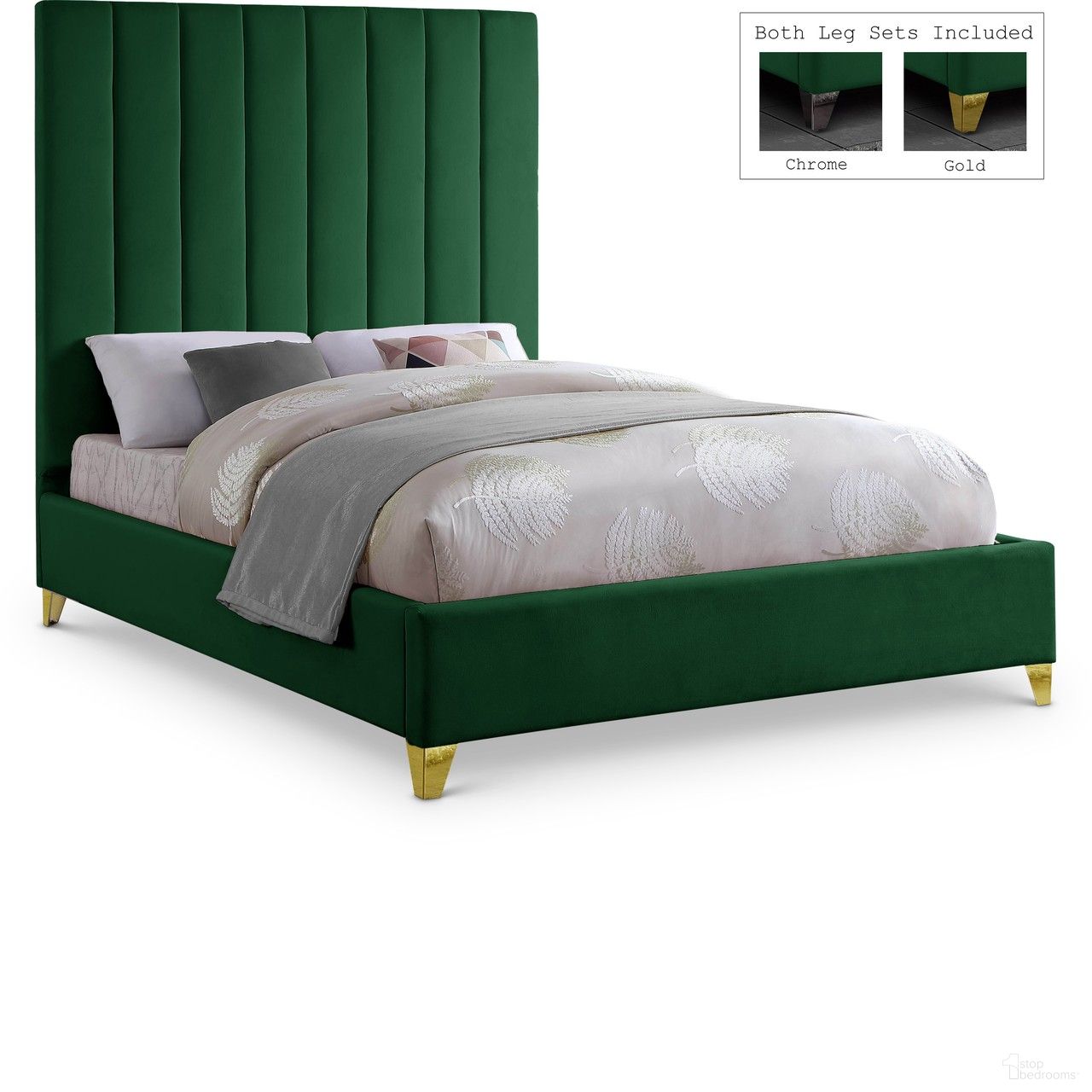 The appearance of Via Velvet Full Bed In Green designed by Meridian in the modern / contemporary interior design. This green piece of furniture was selected by 1StopBedrooms from Via Collection to add a touch of cosiness and style into your home. Sku: ViaGreen-F Box 1/2 (HB/Slats);ViaGreen-F Box 2/2 (Sidrails/FB/Metal Bar/Hardware/Legs). Bed Type: Platform Bed. Bed Size: Full. Material: Velvet.