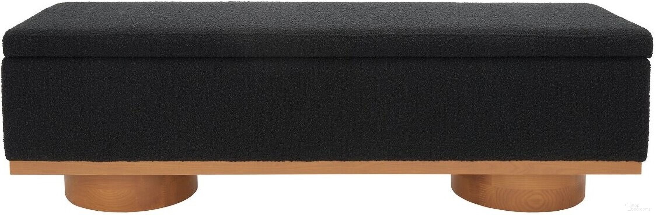 Vianna Boucle Bench In Black and Natural