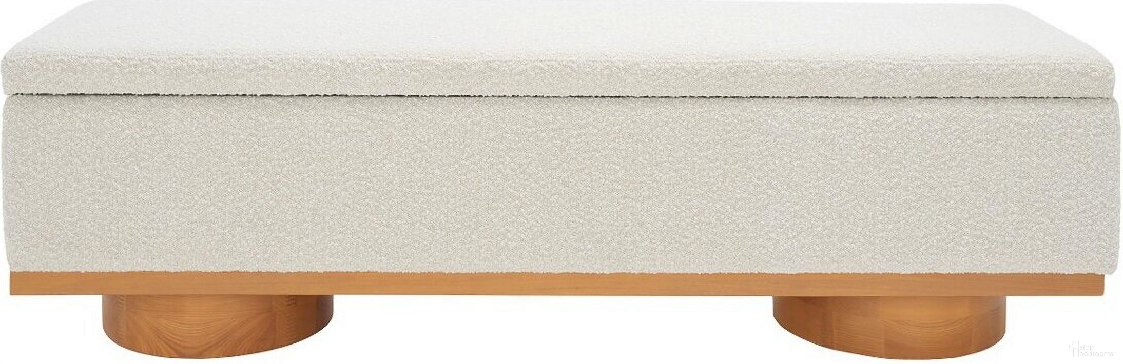 Vianna Boucle Bench In Natural and Cream