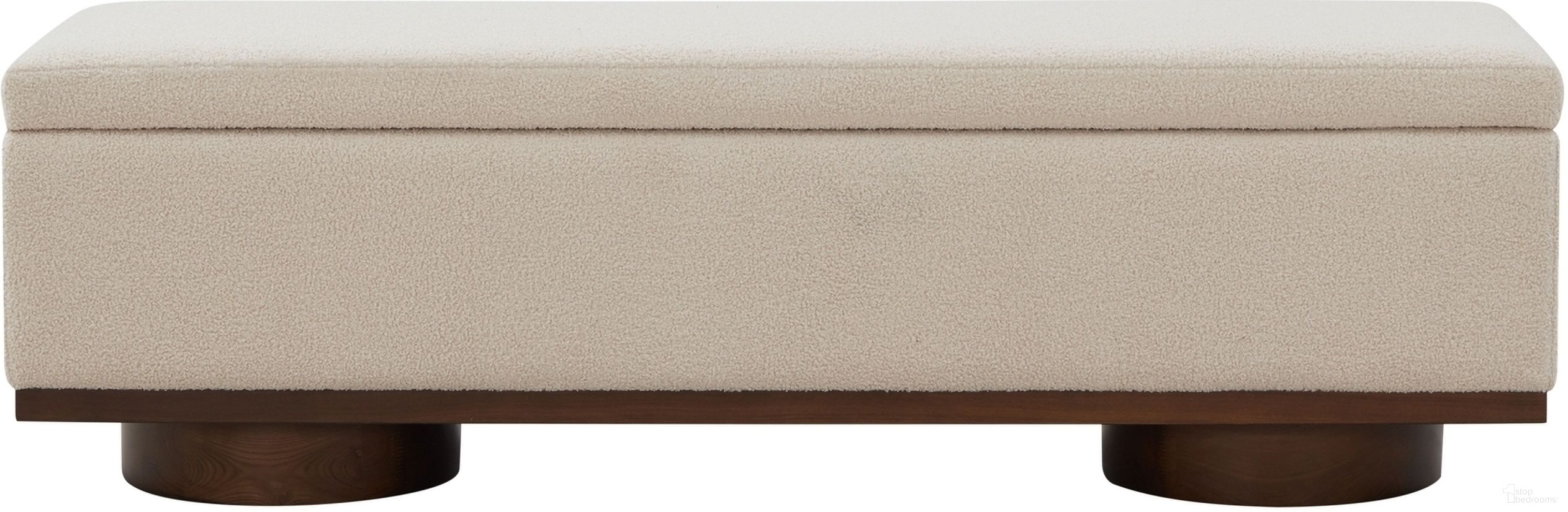 Vianna Teddy Storage Bench In Sand and Walnut