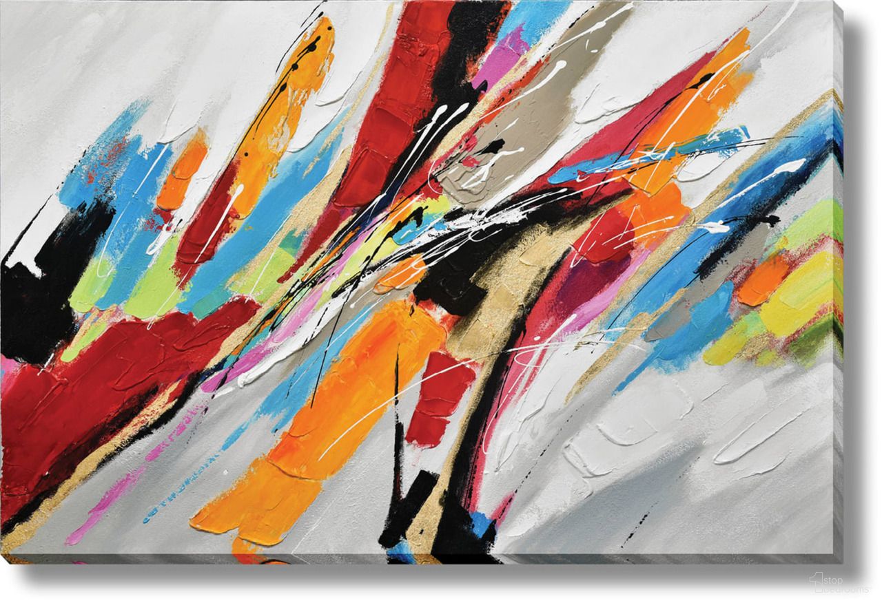Vibrant Color Surge Abstract Expression Canvas Wall Art In Multi