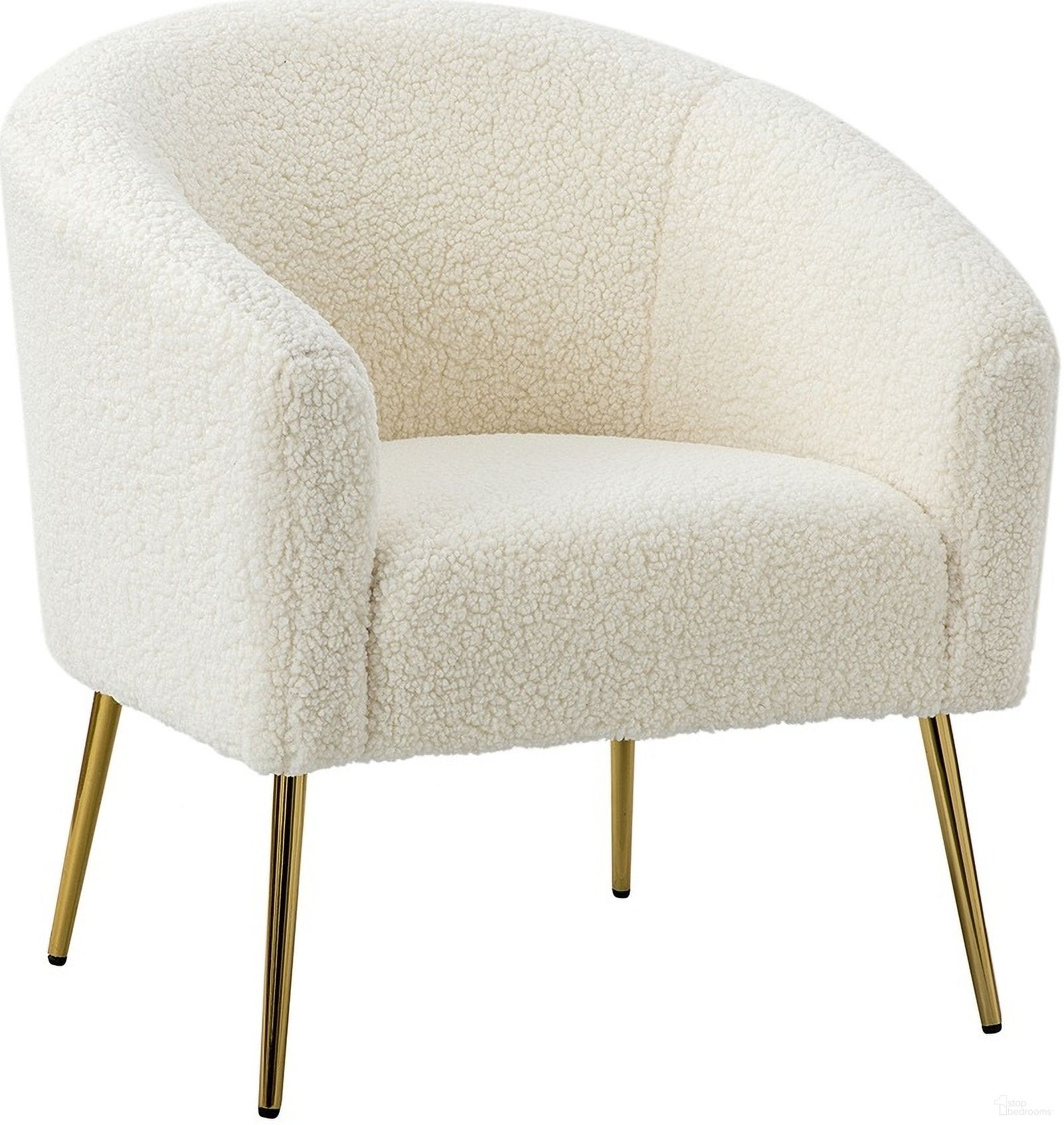 The appearance of Vicenza Barrel Chair In Ivory designed by Karat Home in the modern / contemporary interior design. This ivory piece of furniture  was selected by 1StopBedrooms from Vicenza Collection to add a touch of cosiness and style into your home. Sku: CHM0403-IVORY. Material: Sherpa Fabric.