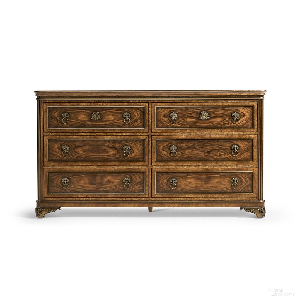 The appearance of Viceroy Dresser In Brown Santos designed by Jonathan Charles in the traditional interior design. This brown santos piece of furniture  was selected by 1StopBedrooms from Viceroy Collection to add a touch of cosiness and style into your home. Sku: 008-1-710-VBS. Material: Mahogany.