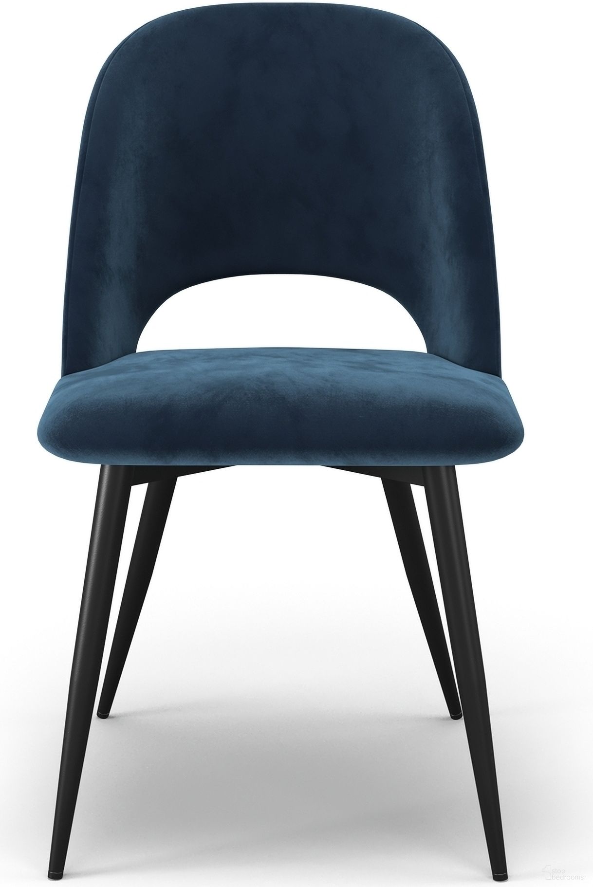 Victor Velvet Side Chair Set of 2 In Sapphire Blue