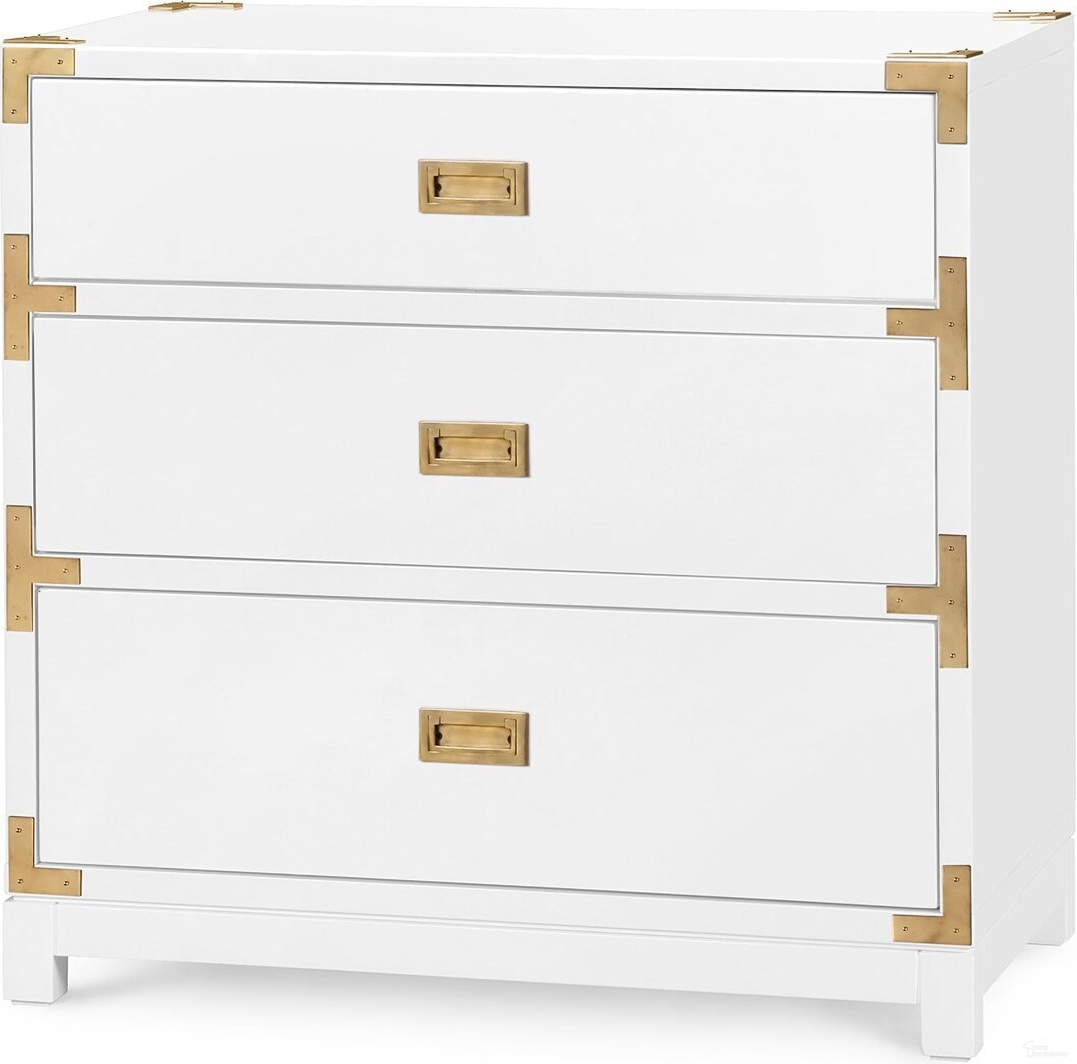Victoria 3-Drawer Side Table In Gloss White