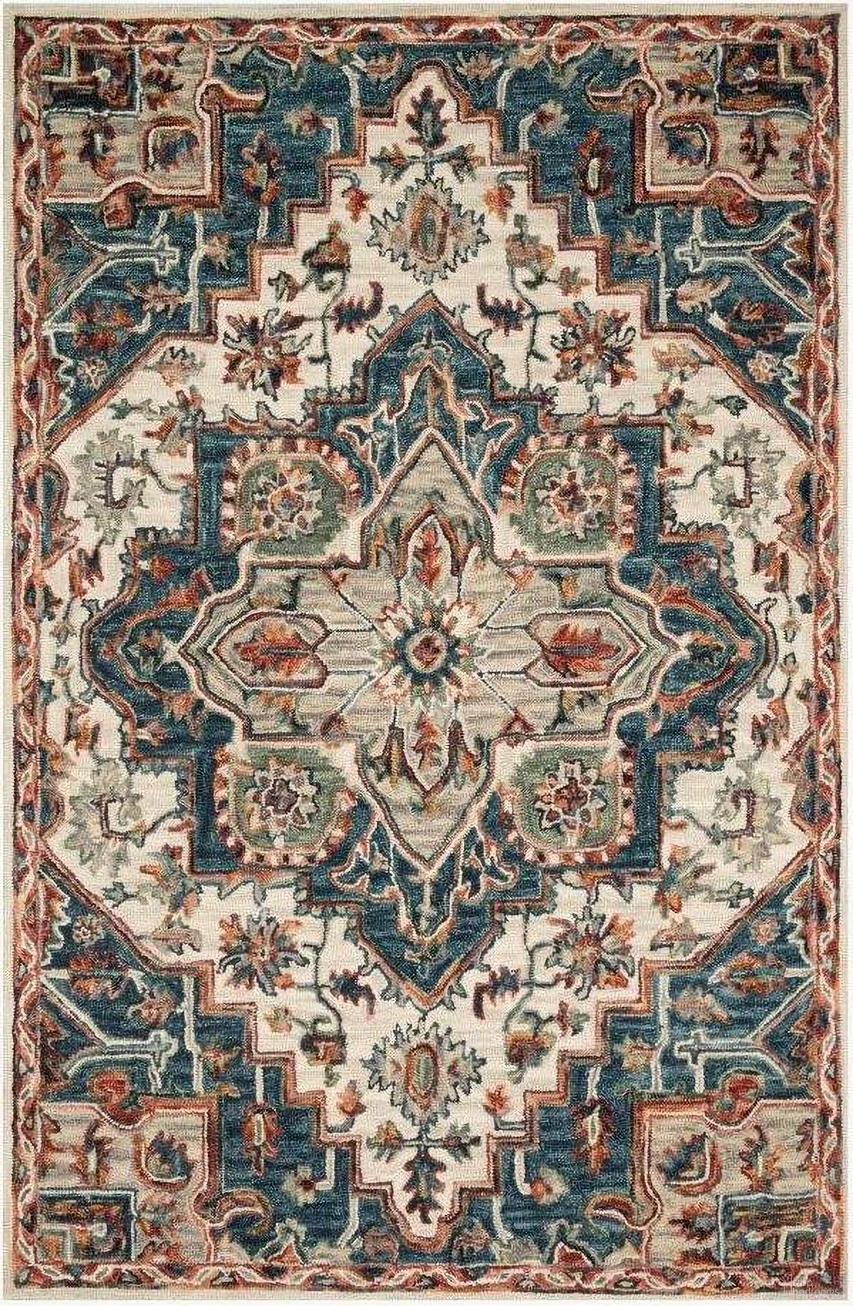 The appearance of Victoria Blue/Red 7'9" x 9'9" Rug designed by Loloi Rugs in the traditional interior design. This blue and red piece of furniture was selected by 1StopBedrooms from Victoria Collection to add a touch of cosiness and style into your home. Sku: VITRVK-16BBRE7999. Material: Wool.