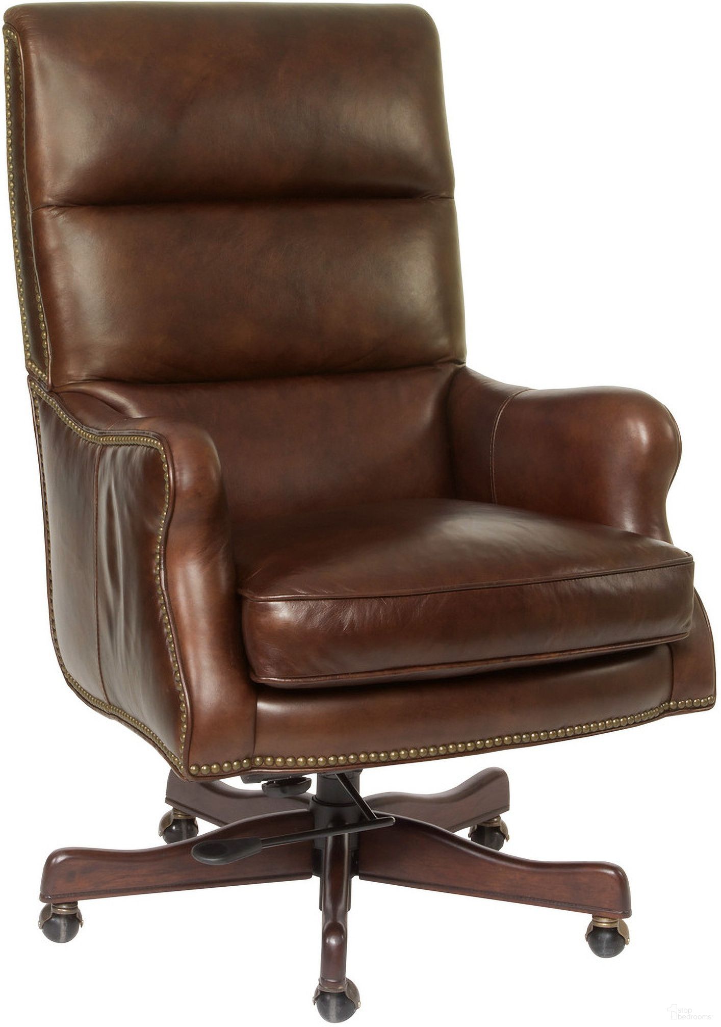 The appearance of EC Victoria Brown Leather Executive Chair designed by Hooker in the traditional interior design. This brown piece of furniture was selected by 1StopBedrooms from EC Collection to add a touch of cosiness and style into your home. Sku: EC389-085. Material: Leather.