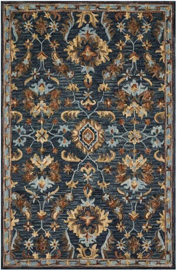 The appearance of Victoria Denim/Multi Rug VITRVK-14DEML3656 designed by Loloi Rugs in the traditional interior design. This denim and multi piece of furniture  was selected by 1StopBedrooms from Victoria Collection to add a touch of cosiness and style into your home. Sku: VITRVK-14DEML3656. Material: Wool.