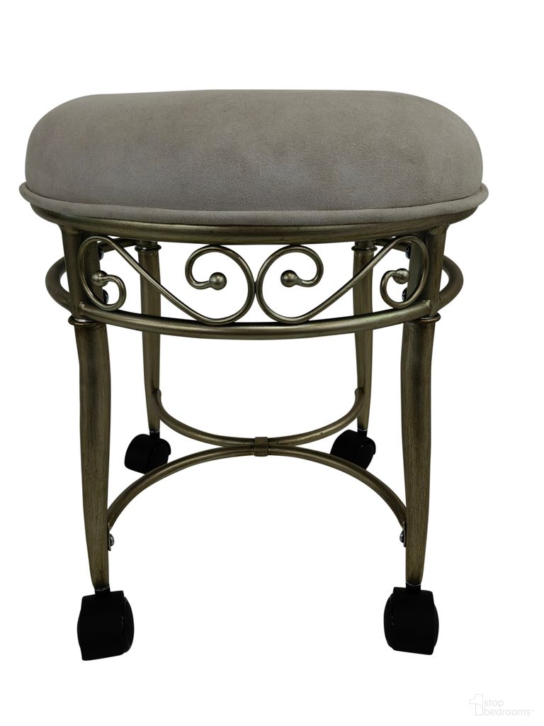 The appearance of Victorian Vanity Stool In Silver and Cream designed by Carolina Living in the modern / contemporary interior design. This silver/cream piece of furniture  was selected by 1StopBedrooms from Victorian Collection to add a touch of cosiness and style into your home. Sku: VS-1719-DS-CMSV. Material: Metal.