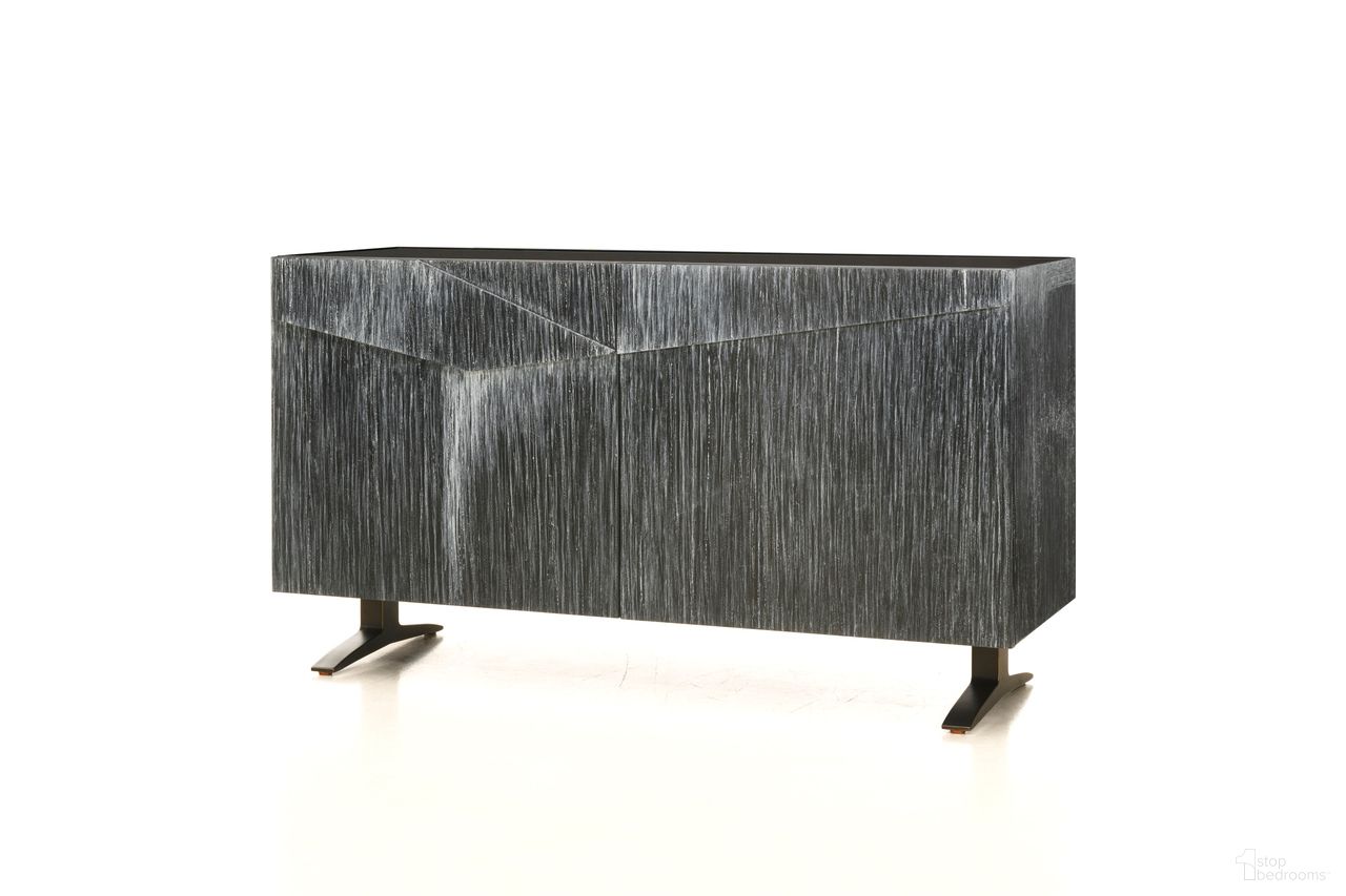 The appearance of Vide Sideboard In Navy/Smoked Black/Dark Bronze designed by Maitland-Smith in the modern / contemporary interior design. This navy/smoked black/dark bronze piece of furniture was selected by 1StopBedrooms from Maitland Smith Collection to add a touch of cosiness and style into your home. Sku: 8431-51. Material: Wood.