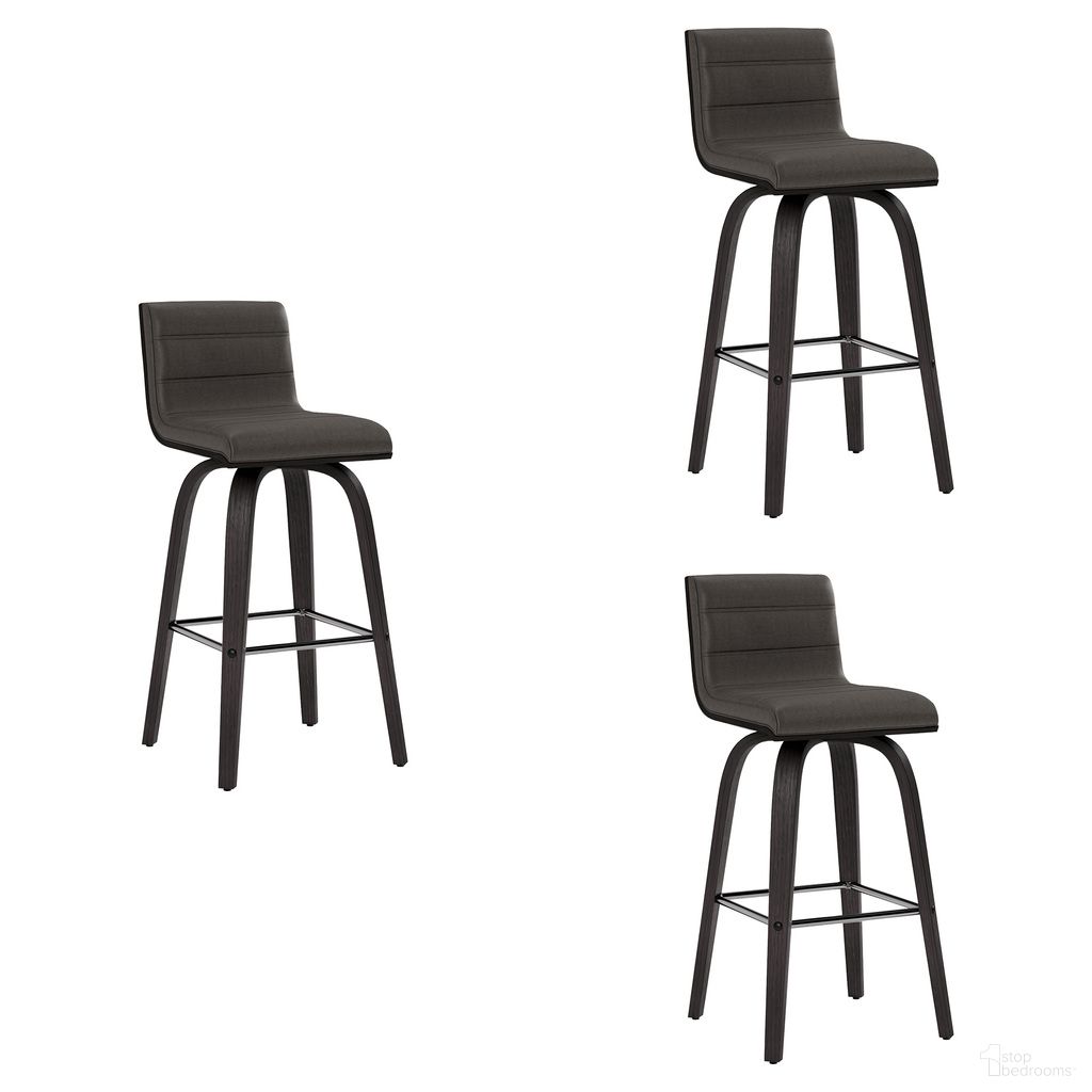 The appearance of Vienna 26 Inch Swivel Counter Stool Set of 3 In Black and Gray designed by Armen Living in the transitional interior design. This black and gray piece of furniture was selected by 1StopBedrooms from Vienna Collection to add a touch of cosiness and style into your home. Sku: LCVIBAGRBL26;LCVIBAGRBL26;LCVIBAGRBL26. Material: Steel.