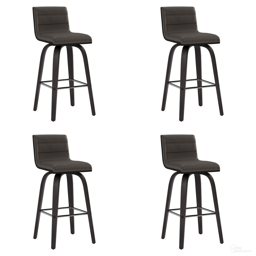 The appearance of Vienna 26 Inch Swivel Counter Stool Set of 4 In Black and Gray designed by Armen Living in the transitional interior design. This black and gray piece of furniture was selected by 1StopBedrooms from Vienna Collection to add a touch of cosiness and style into your home. Sku: LCVIBAGRBL26;LCVIBAGRBL26;LCVIBAGRBL26;LCVIBAGRBL26. Material: Steel.