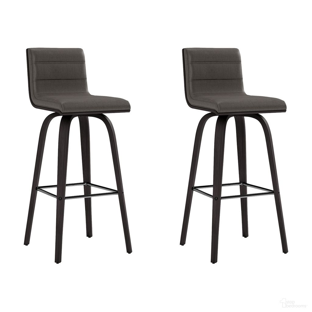 Vienna 30 Inch Swivel Bar Stool Set of 2 In Black and Gray