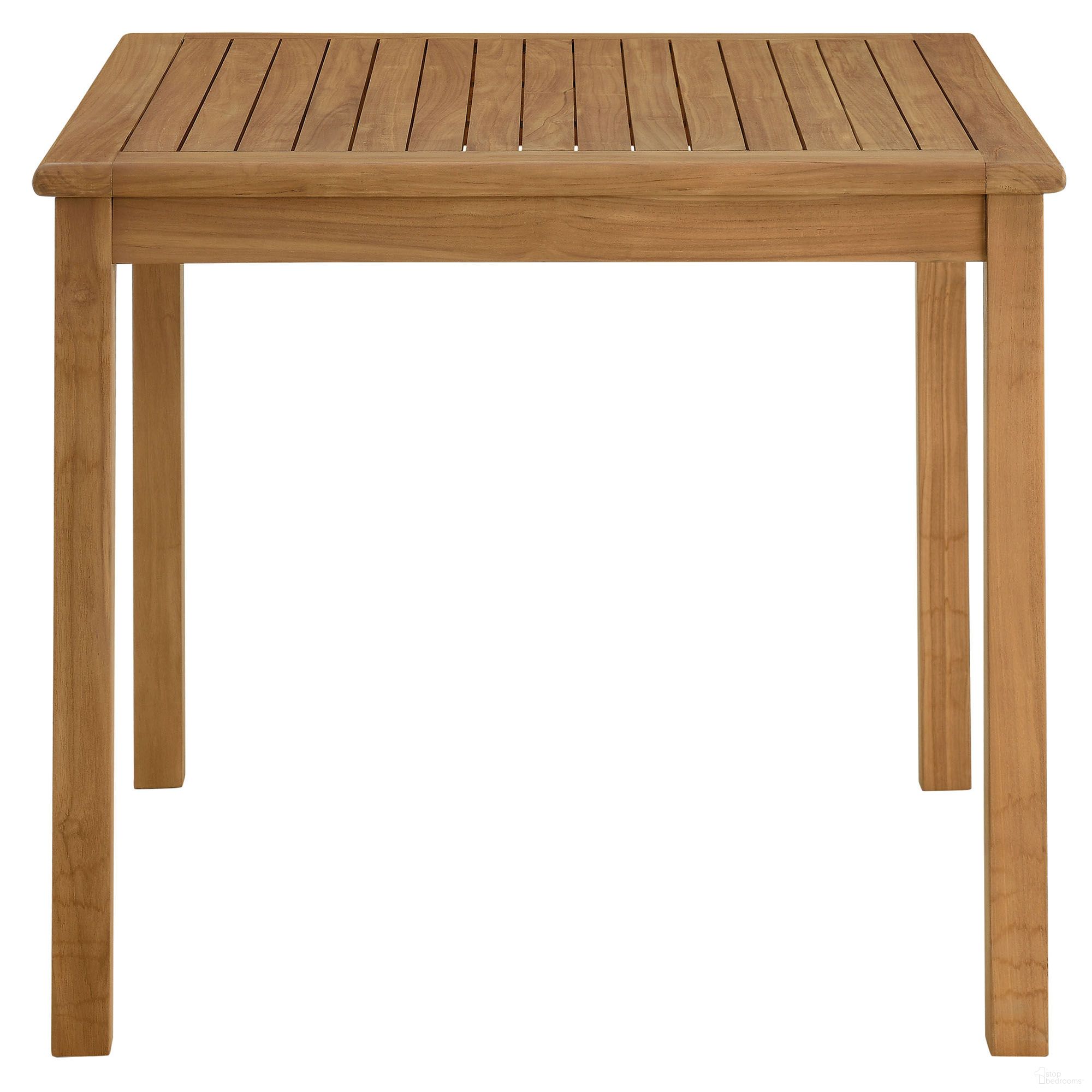 The appearance of Vienna 34 Inch Square Outdoor Patio Teak Wood Dining Table In Natural designed by Modway in the modern / contemporary interior design. This natural piece of furniture  was selected by 1StopBedrooms from Vienna Collection to add a touch of cosiness and style into your home. Sku: EEI-6814-NAT. Material: Teak Wood.
