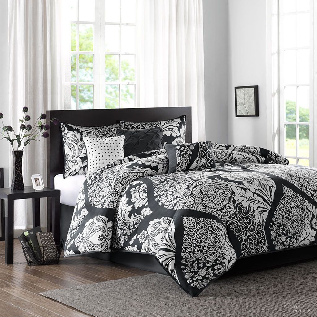 The appearance of Vienna 7 Piece Cotton Printed California King Comforter Set In Black designed by Olliix in the transitional interior design. This black piece of furniture was selected by 1StopBedrooms from Vienna Collection to add a touch of cosiness and style into your home. Sku: MP10-7955. Bed Size: California King. Material: Cotton.