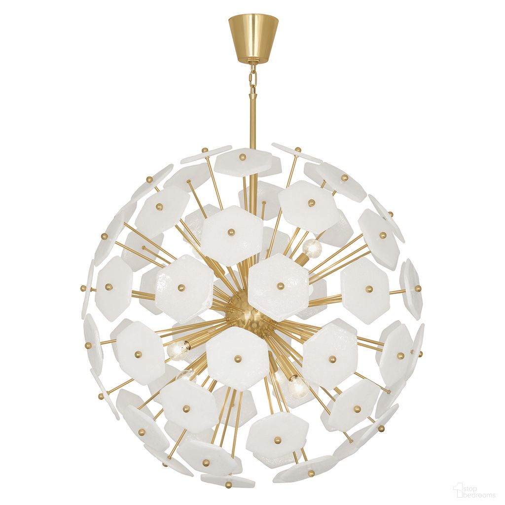 Vienna Globe Large Chandelier In White and Brass