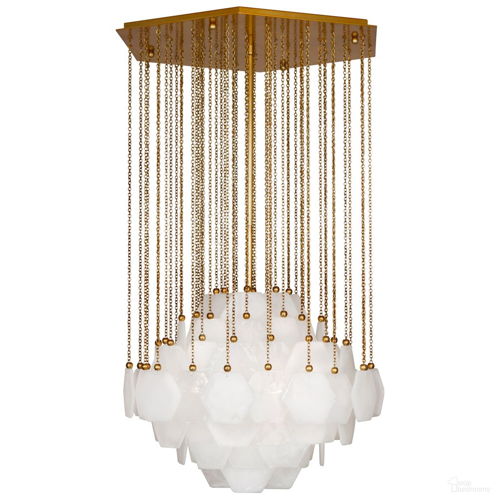 Vienna Large Chandelier In White and Brass