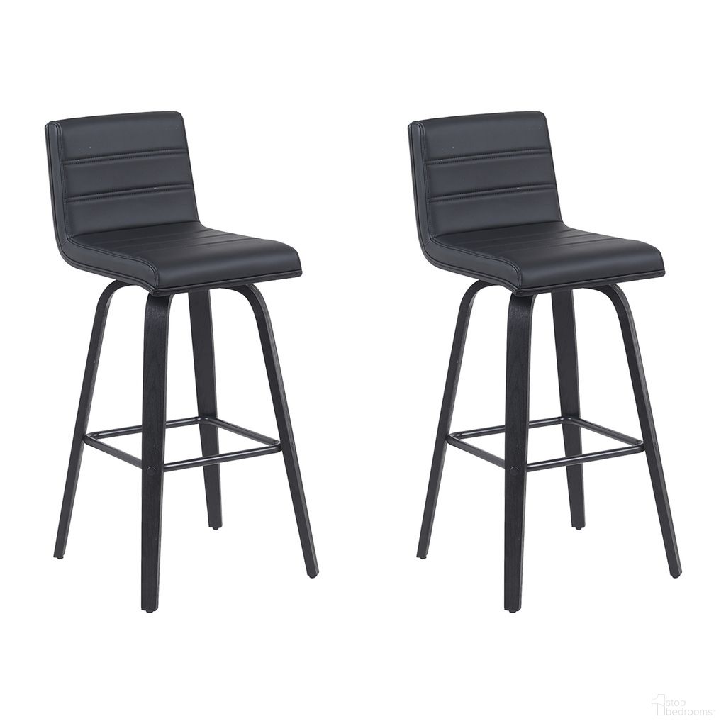 Vienna Swivel Bar Height Stool Set of 2 In Black