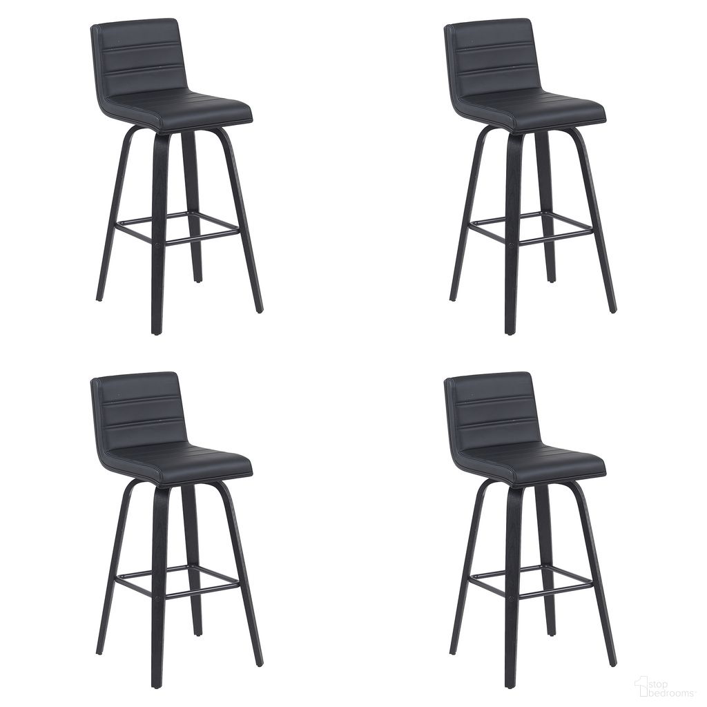 Vienna Swivel Bar Height Stool Set of 4 In Black