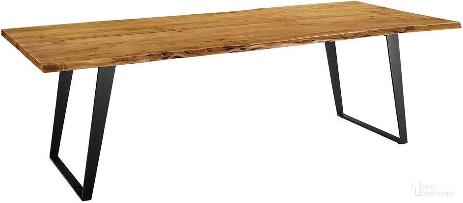 Viggo 96 Inch Live Edge Acacia Wood Dining Table In Black and Natural