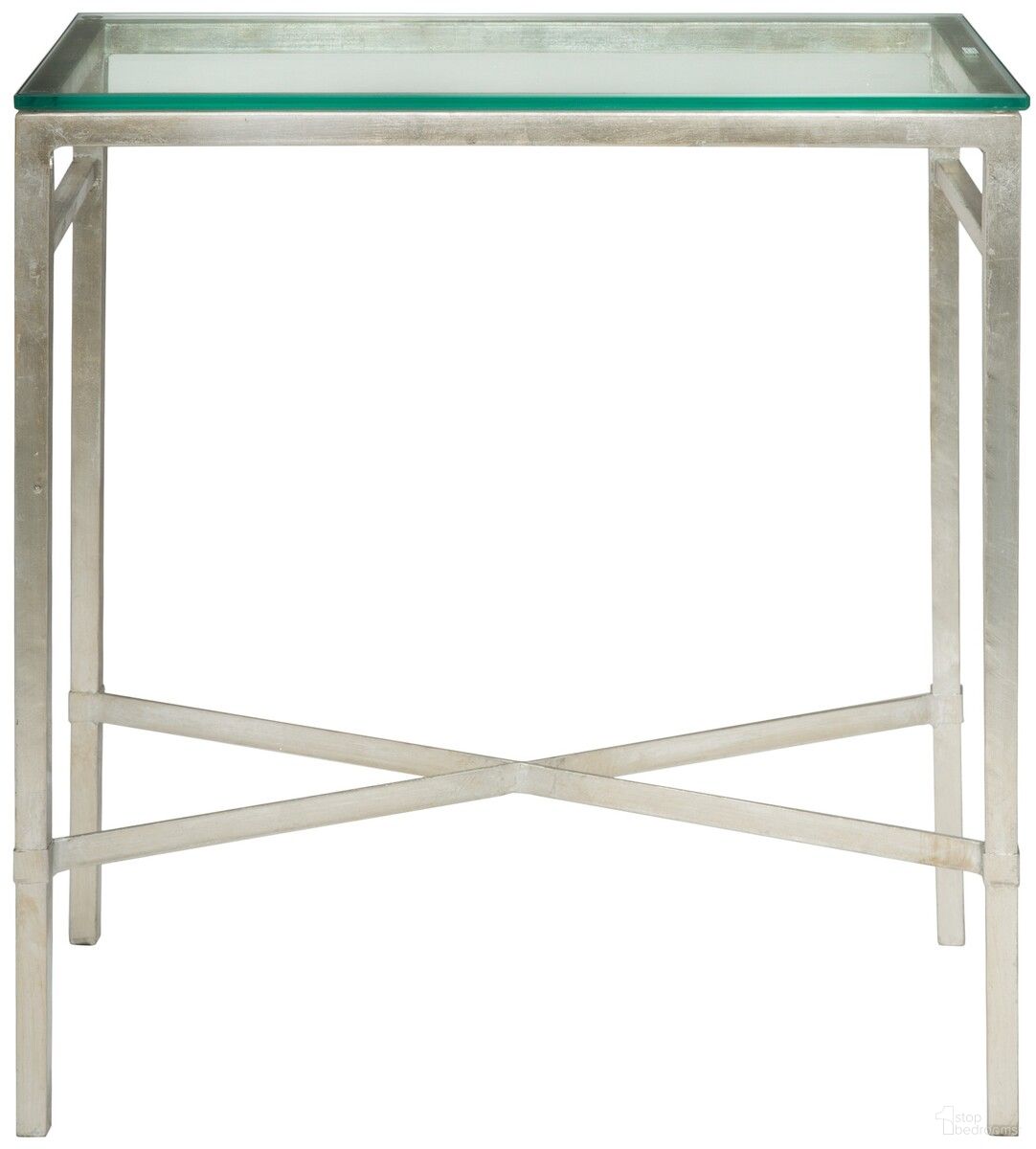 Viggo Chairside Table In Silver and Glass