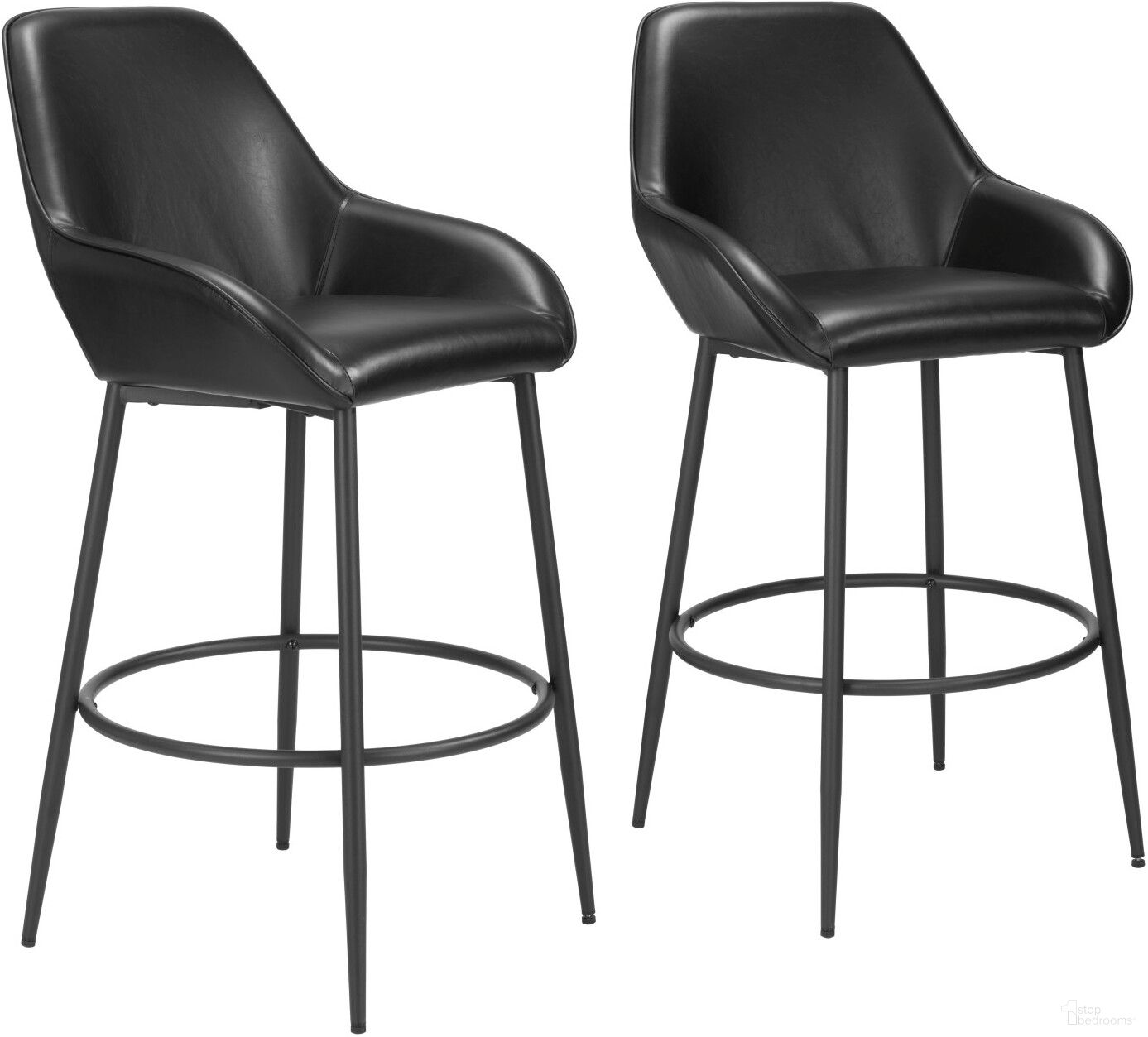 The appearance of Vila Barstool Set of 2 In Black designed by Zuo Modern in the modern / contemporary interior design. This black piece of furniture was selected by 1StopBedrooms from Vila Collection to add a touch of cosiness and style into your home. Sku: 110075. Material: Steel.