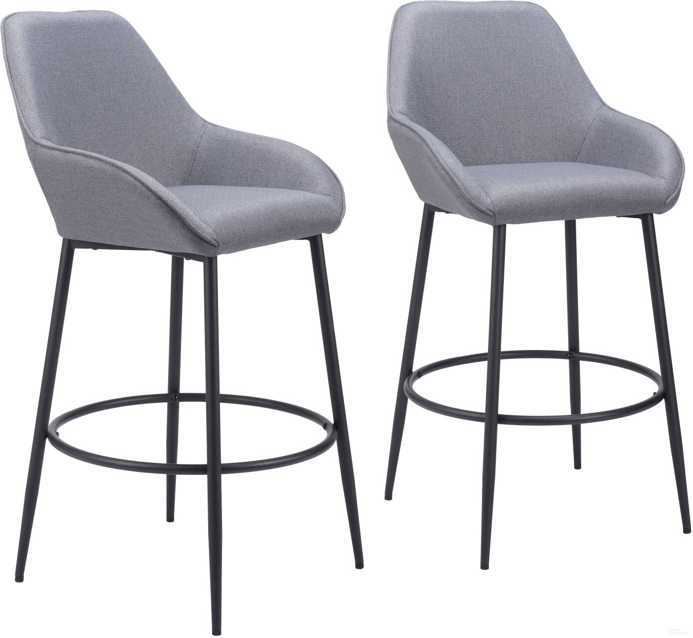 The appearance of Vila Barstool Set of 2 In Gray designed by Zuo Modern in the modern / contemporary interior design. This gray piece of furniture was selected by 1StopBedrooms from Vila Collection to add a touch of cosiness and style into your home. Sku: 110078. Material: Steel.