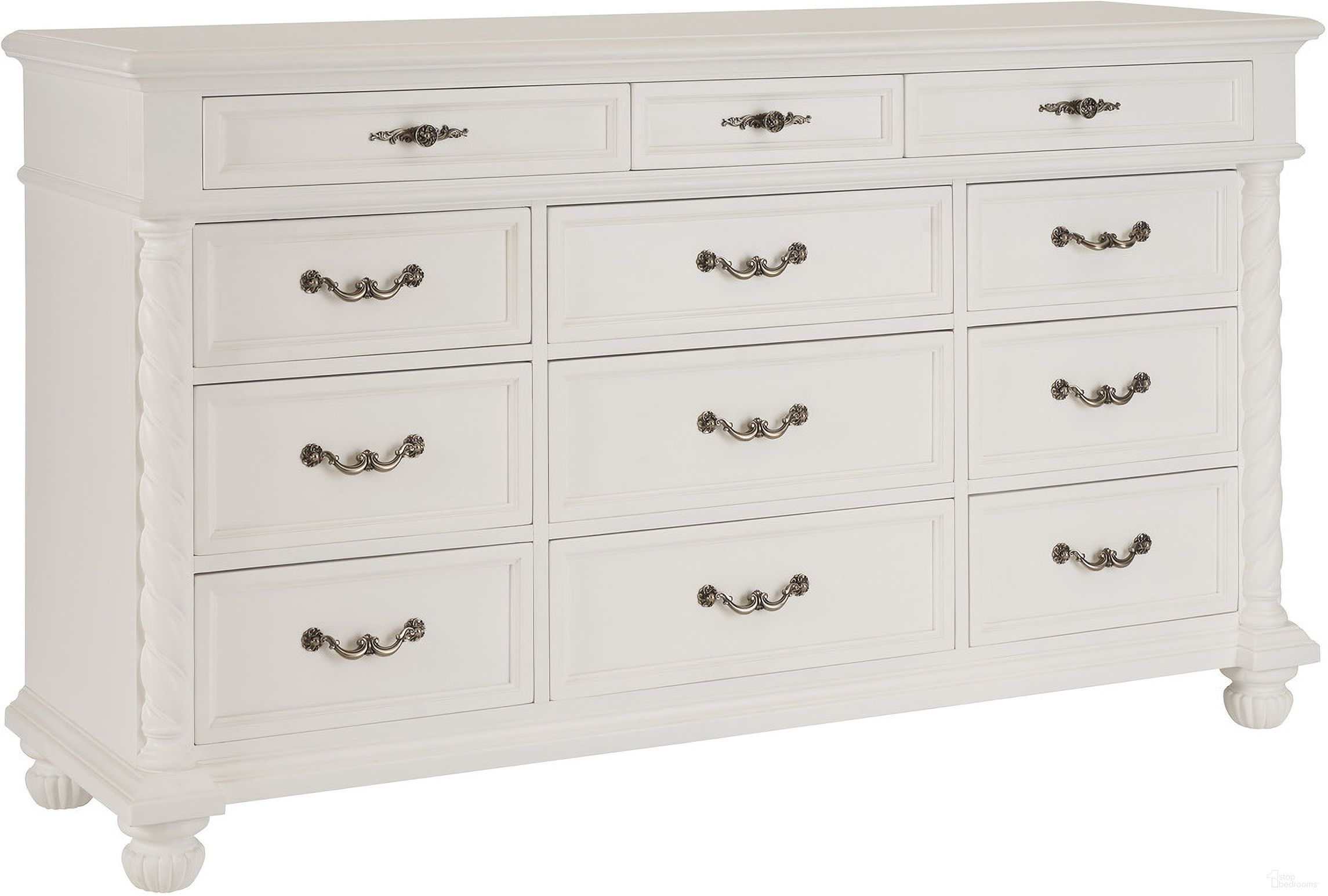 The appearance of Villa Blanca Aegean Triple Dresser In White designed by Barclay Butera in the traditional interior design. This white piece of furniture was selected by 1StopBedrooms from Villa Blanca Collection to add a touch of cosiness and style into your home. Sku: 937-233. Material: Maple.