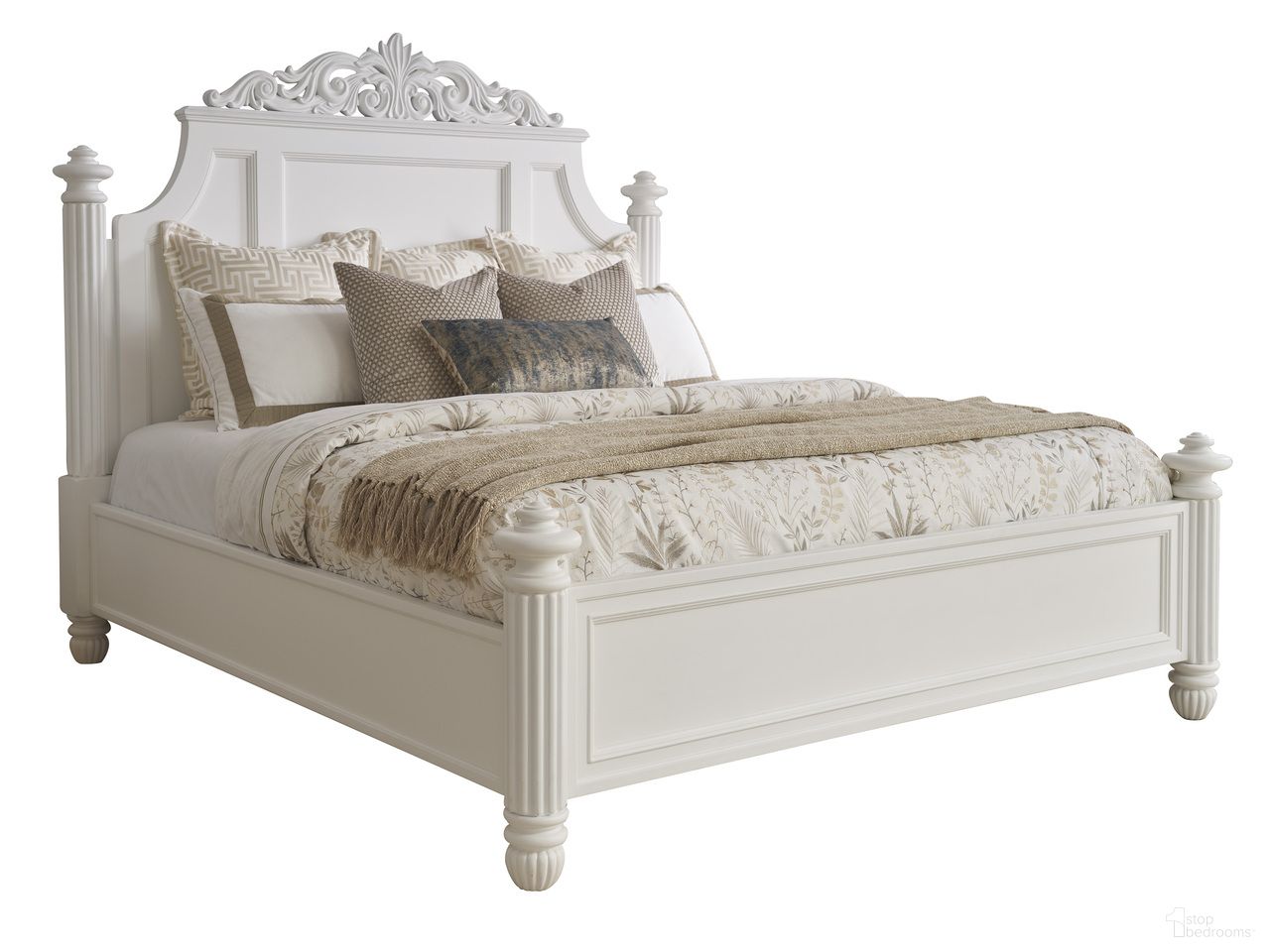 The appearance of Villa Blanca Santorini California King Panel Bed In White designed by Barclay Butera in the traditional interior design. This white piece of furniture was selected by 1StopBedrooms from Villa Blanca Collection to add a touch of cosiness and style into your home. Sku: 937-135C. Bed Type: Panel Bed. Bed Size: California King. Material: Maple.