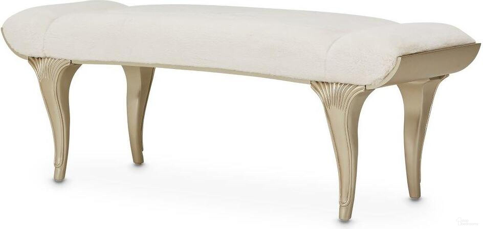 The appearance of Villa Cherie Bed Bench In Hazelnut designed by Michael Amini in the transitional interior design. This hazelnut piece of furniture was selected by 1StopBedrooms from Villa Collection to add a touch of cosiness and style into your home. Sku: N9008904-410. Material: Polyester.