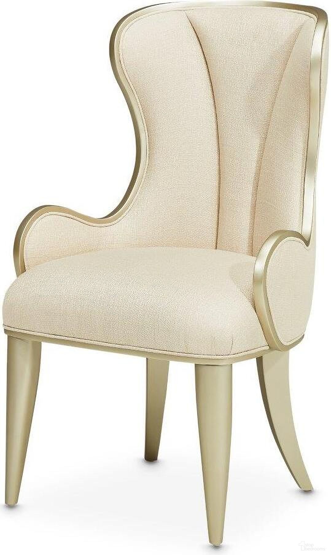 The appearance of Villa Cherie Desk Chair In Chardonnay designed by Michael Amini in the transitional interior design. This chardonnay piece of furniture  was selected by 1StopBedrooms from Villa Collection to add a touch of cosiness and style into your home. Sku: N9008244-822. Material: Polyester.