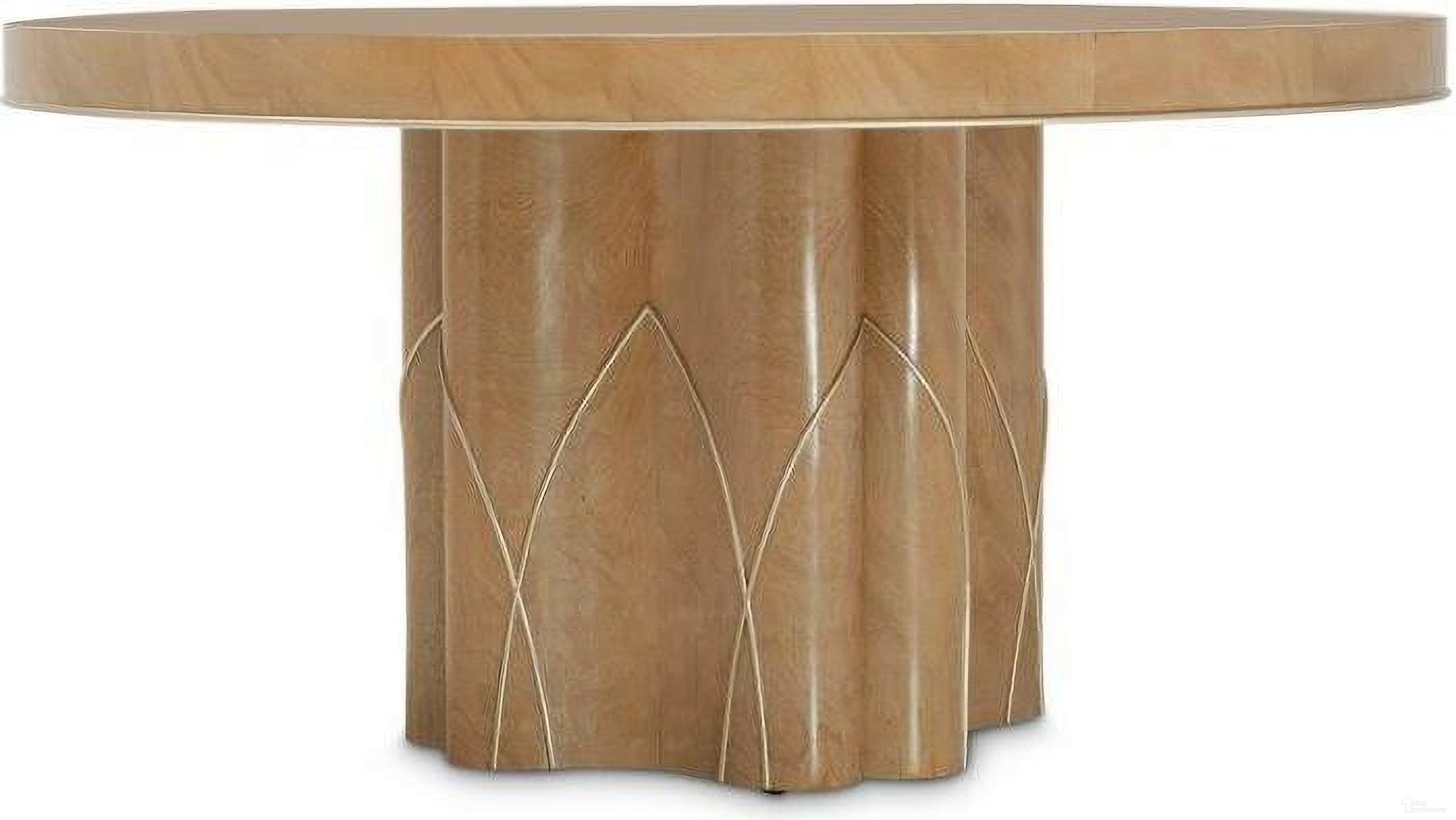 The appearance of Villa Cherie Round Dining Table In Caramel designed by Michael Amini in the transitional interior design. This caramel piece of furniture was selected by 1StopBedrooms from Villa Collection to add a touch of cosiness and style into your home. Sku: N9008001T-134;N9008001B-134. Table Base Style: Pedestal. Table Top Shape: Round. Material: Polyester. Size: 60".