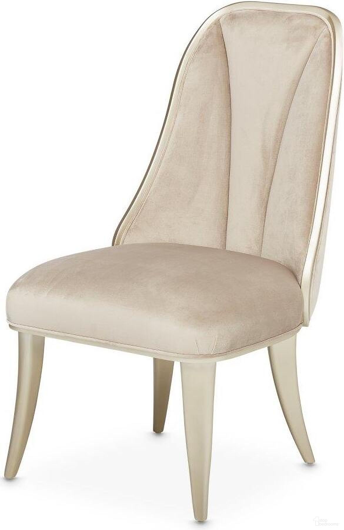 The appearance of Villa Cherie Side Chair Set Of 2 In Hazelnut designed by Michael Amini in the transitional interior design. This hazelnut piece of furniture was selected by 1StopBedrooms from Villa Collection to add a touch of cosiness and style into your home. Sku: N9008003-410. Material: Polyester. Chair Type: Side Chair.