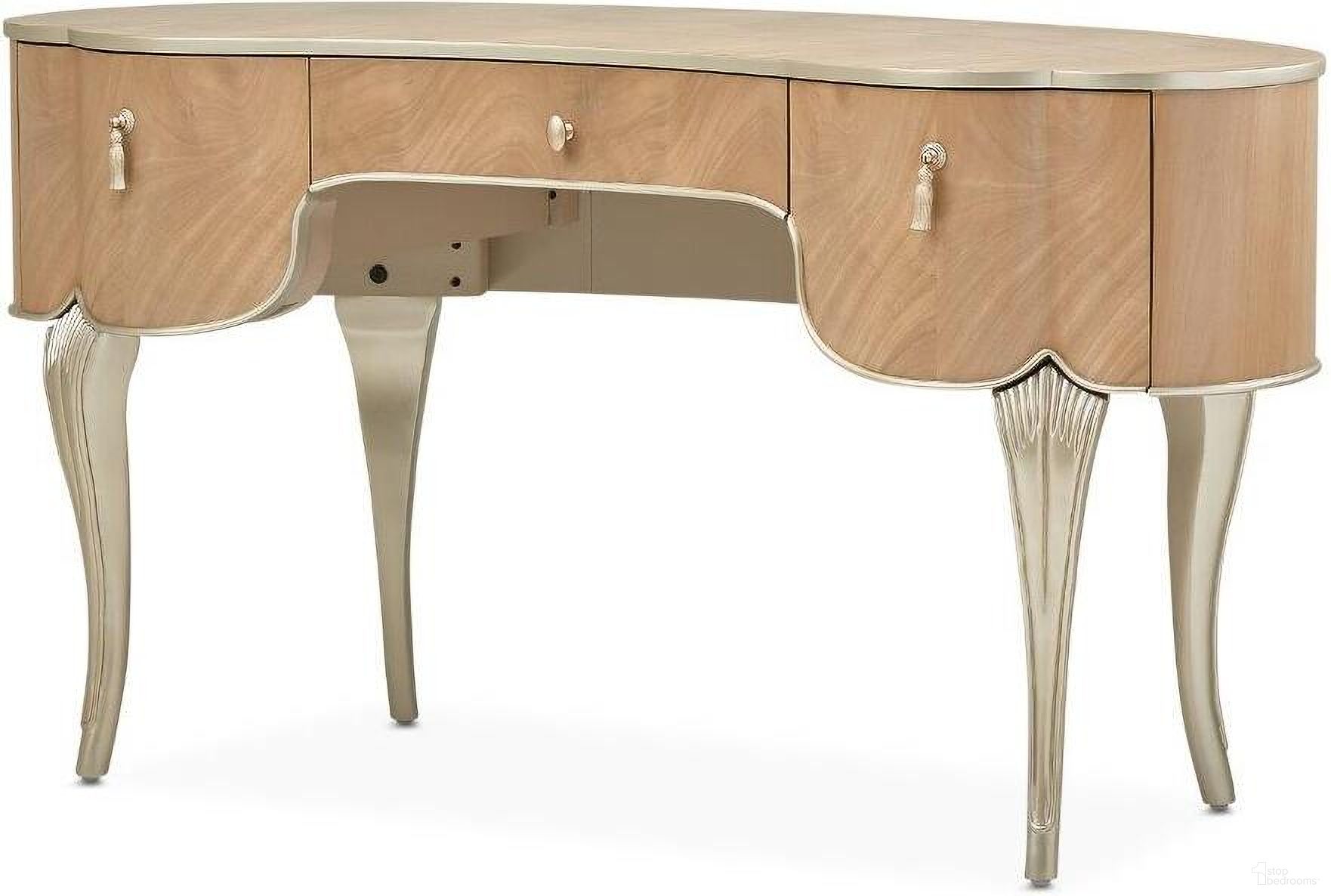The appearance of Villa Cherie Vanity In Caramel designed by Michael Amini in the transitional interior design. This caramel piece of furniture was selected by 1StopBedrooms from Villa Collection to add a touch of cosiness and style into your home. Sku: N9008058-134. Material: Polyester.