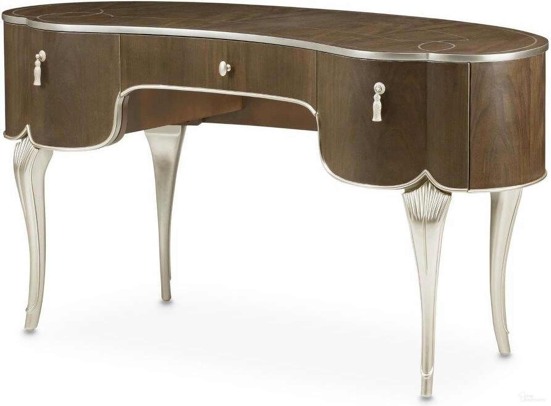 The appearance of Villa Cherie Vanity In Hazelnut designed by Michael Amini in the transitional interior design. This hazelnut piece of furniture was selected by 1StopBedrooms from Villa Collection to add a touch of cosiness and style into your home. Sku: N9008058-410. Material: Polyester.