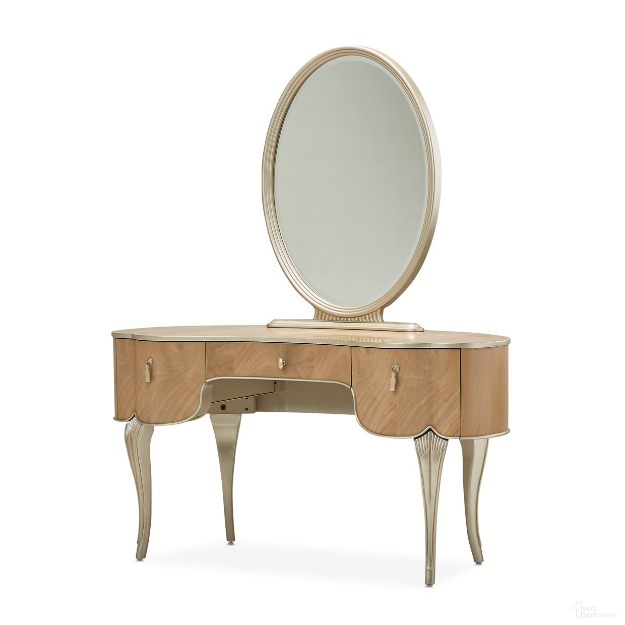 Villa Cherie Vanity With Mirror In Caramel