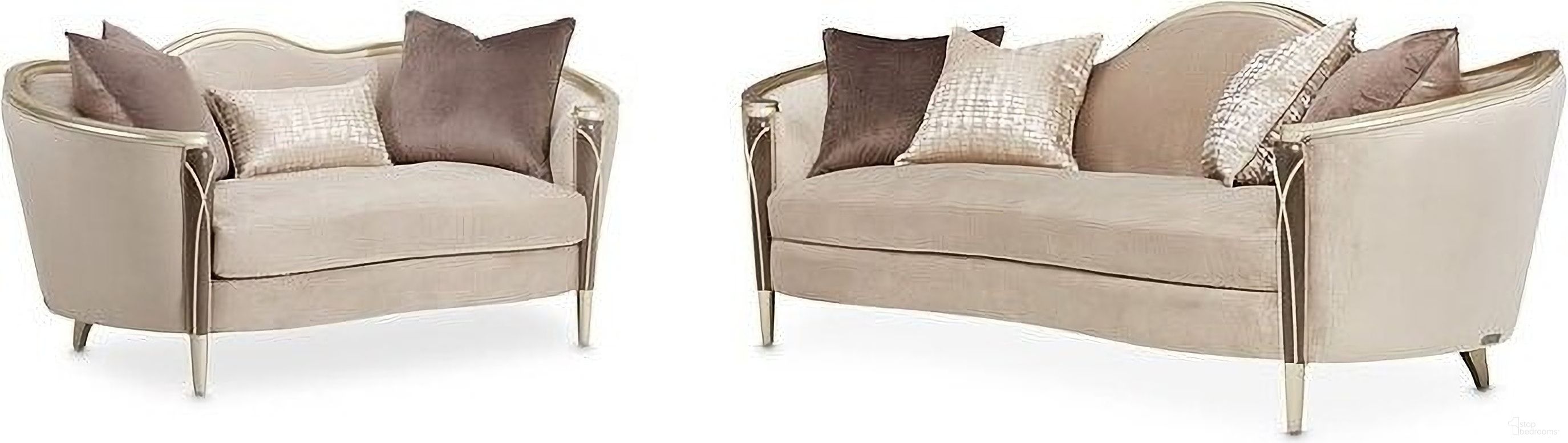 The appearance of Villa Hazelnut Living Room Set designed by Michael Amini in the transitional interior design. This hazelnut piece of furniture was selected by 1StopBedrooms from Villa Collection to add a touch of cosiness and style into your home. Sku: N9008815-PRCNI-410;N9008825-PRCNI-410. Material: Polyester.