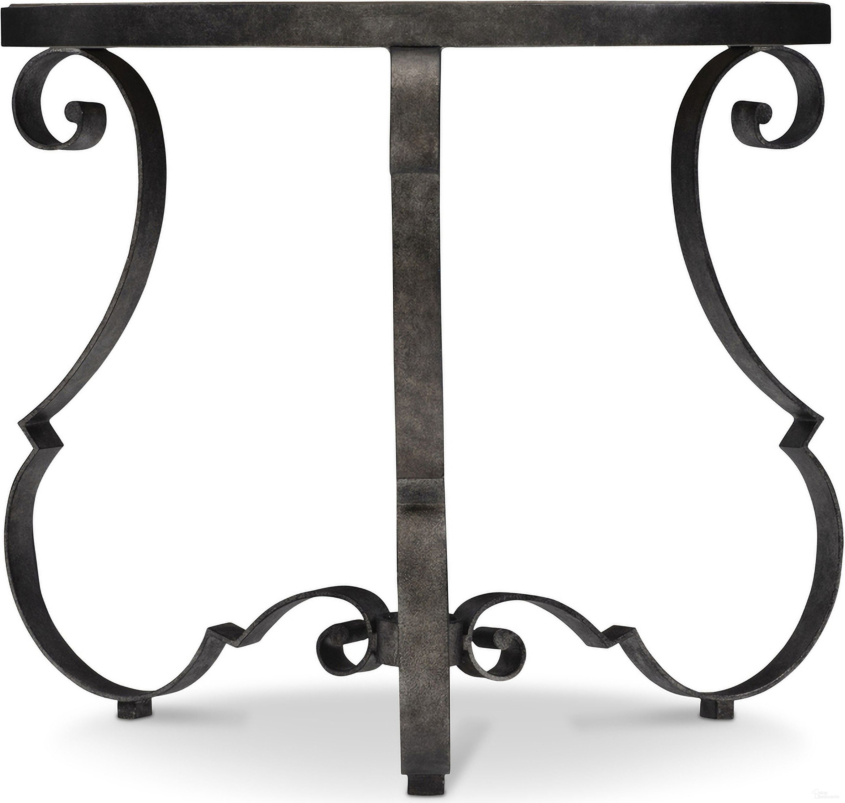 The appearance of Villa Toscana Round Side Table designed by Bernhardt in the traditional interior design. This criollo/textured carbone piece of furniture  was selected by 1StopBedrooms from Villa Toscana Collection to add a touch of cosiness and style into your home. Sku: 302125. Material: Steel.