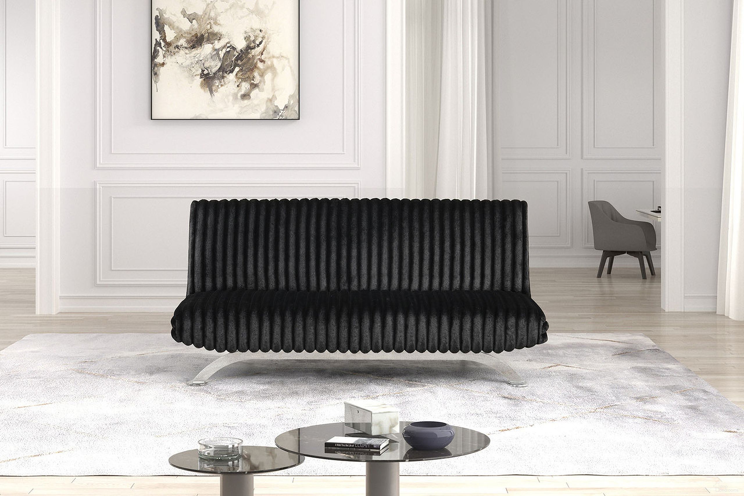 The appearance of Villeneuve Futon Sofa Bed In Black designed by Furniture of America in the modern / contemporary interior design. This black piece of furniture was selected by 1StopBedrooms from Villeneuve Collection to add a touch of cosiness and style into your home. Sku: FM2906BK. Material: Fabric.