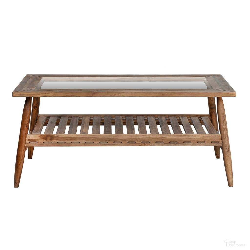 The appearance of Vineyard Outdoor Rectangular Coffee Table In Brown and Glass designed by LH Imports in the transitional interior design. This brown/glass piece of furniture was selected by 1StopBedrooms from Vineyard Collection to add a touch of cosiness and style into your home. Sku: VNY032. Material: Teak Wood.