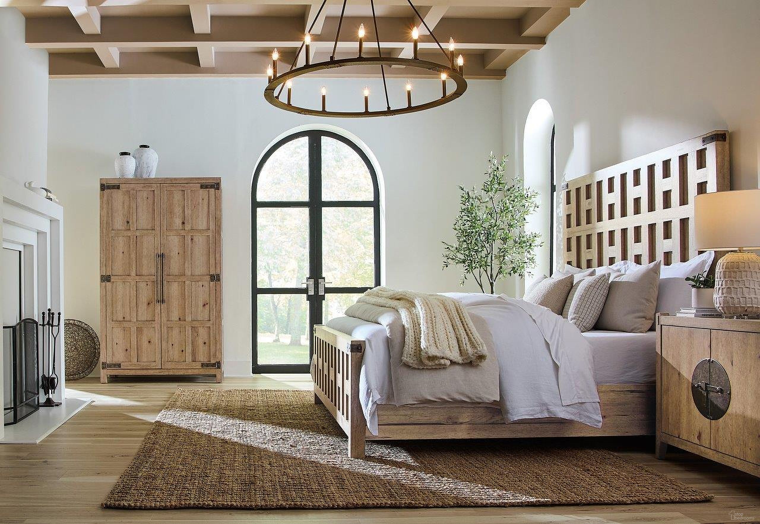 Vineyard Row Bedroom Set In Light Wood