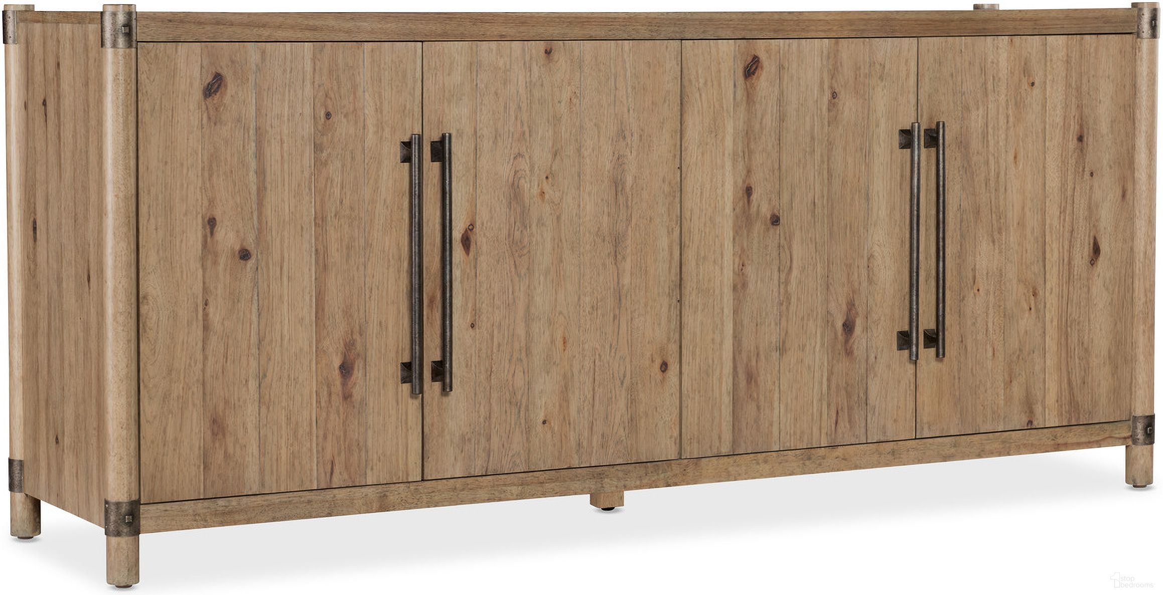 Vineyard Row Entertainment Credenza In Light Wood