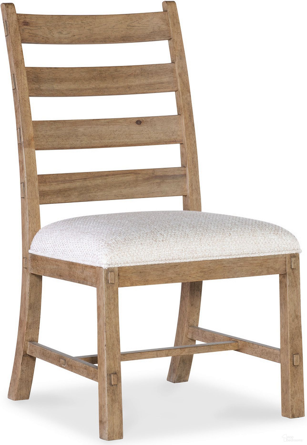 The appearance of Vineyard Row Ladderback Side Chair In Beige designed by Hooker in the transitional interior design. This beige piece of furniture was selected by 1StopBedrooms from Vineyard Row Collection to add a touch of cosiness and style into your home. Sku: 6952-75410-80. Material: Wood. Chair Type: Side Chair.