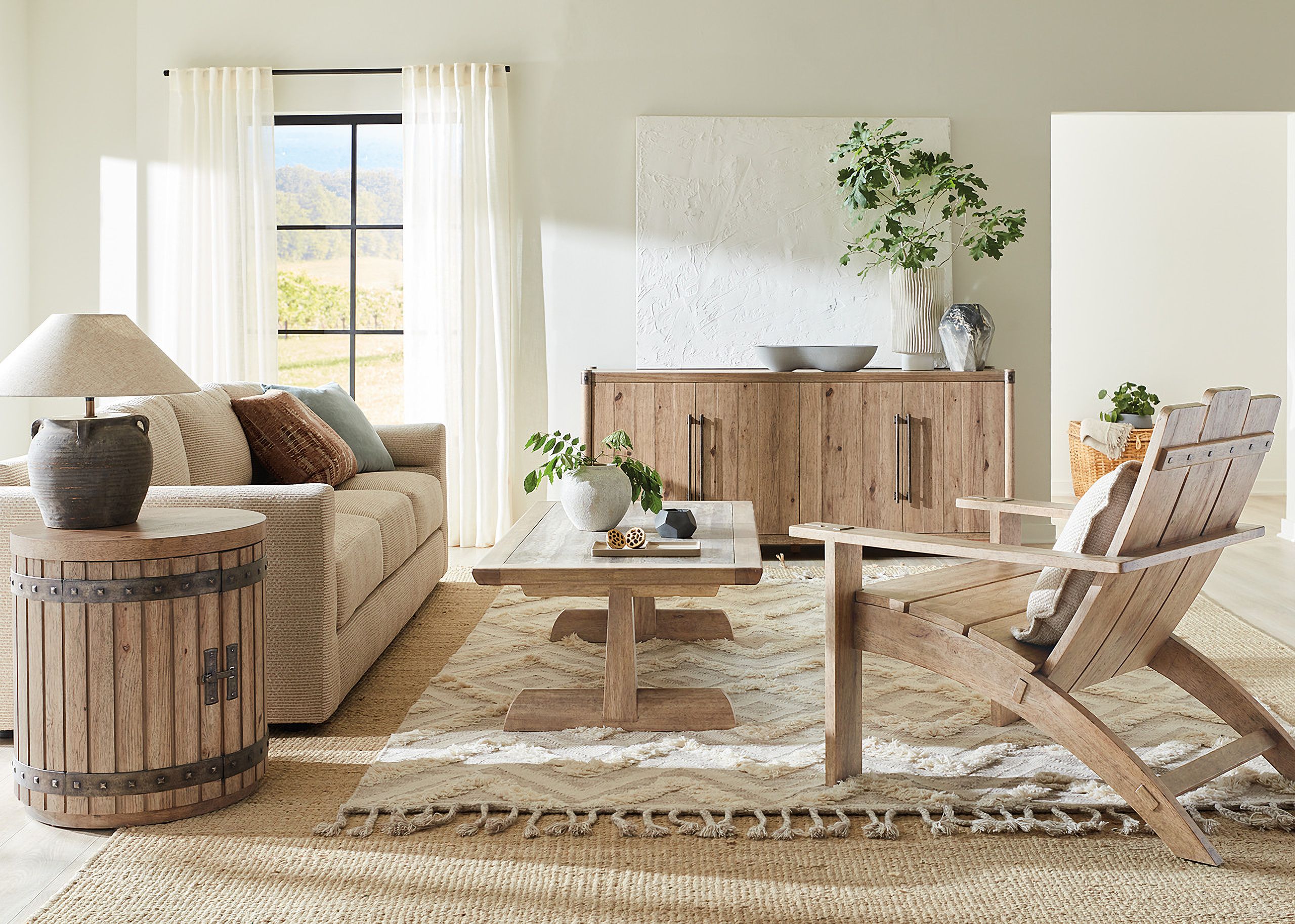 The appearance of Vineyard Row Occasional Table Set In Light Wood designed by Hooker in the transitional interior design. This light wood piece of furniture  was selected by 1StopBedrooms from Vineyard Row Collection to add a touch of cosiness and style into your home. Sku: 6952-80310-80;6952-80115-80. Material: Veneer.