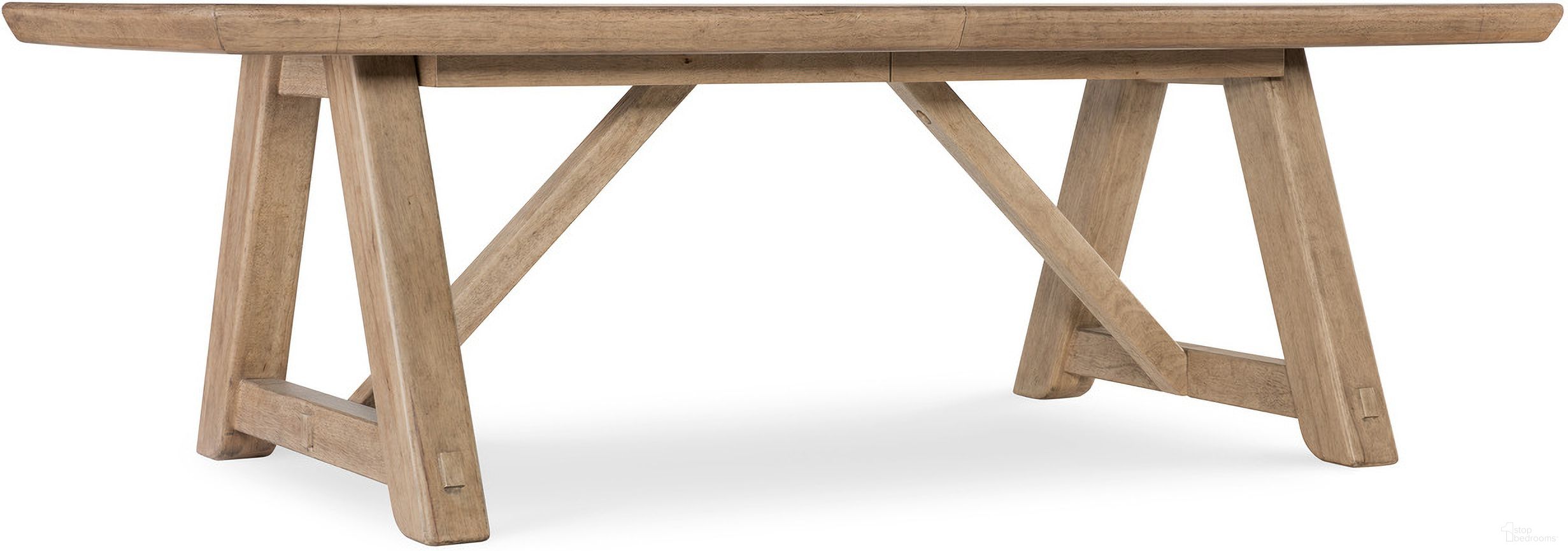Vineyard Row Rectangle Dining Table with Two 20 Inch Leaves In Light Wood