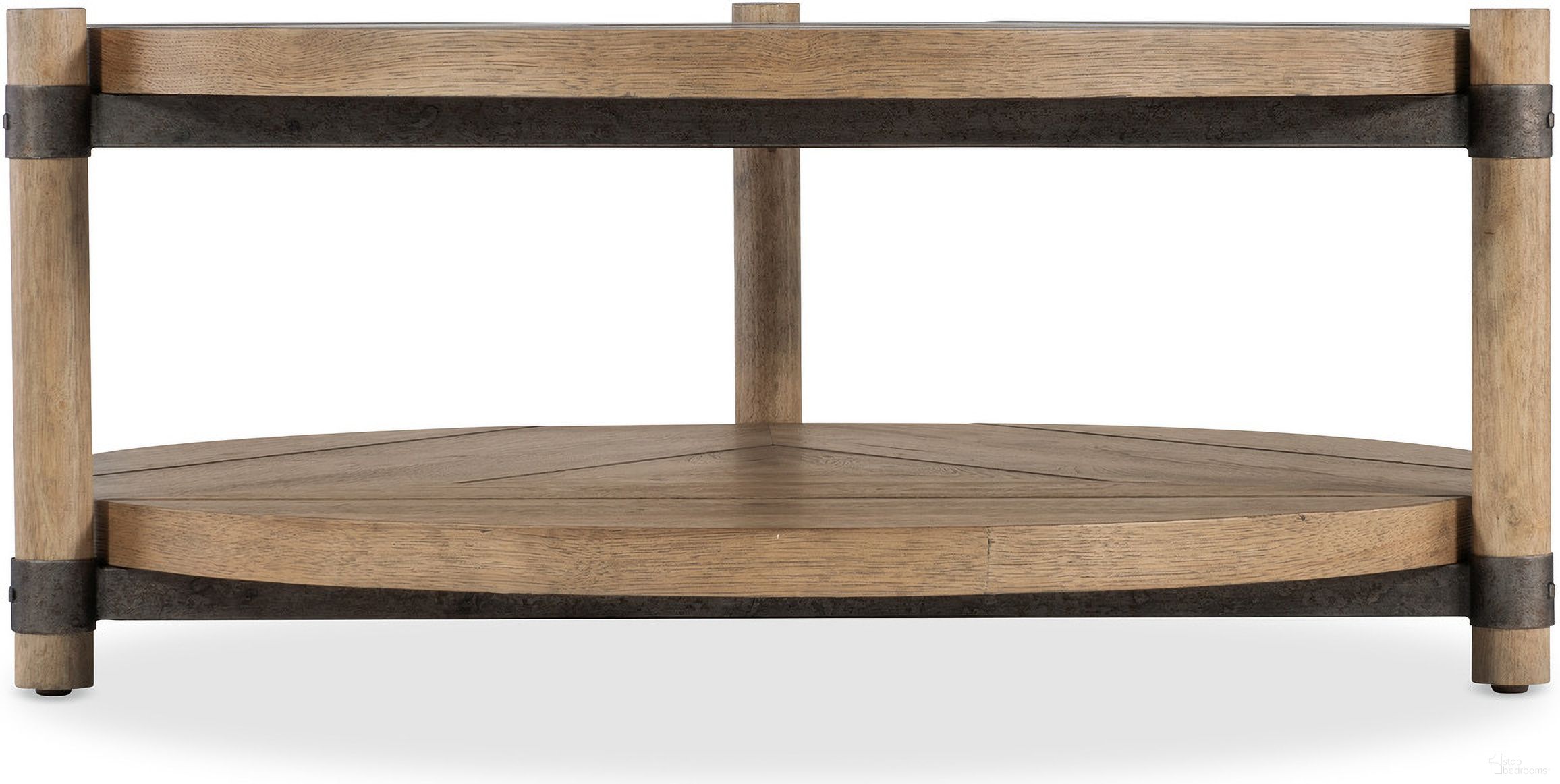 The appearance of Vineyard Row Round Cocktail Table In Light Wood designed by Hooker in the transitional interior design. This light wood piece of furniture was selected by 1StopBedrooms from Vineyard Row Collection to add a touch of cosiness and style into your home. Sku: 6952-80211-80. Material: Hickory.